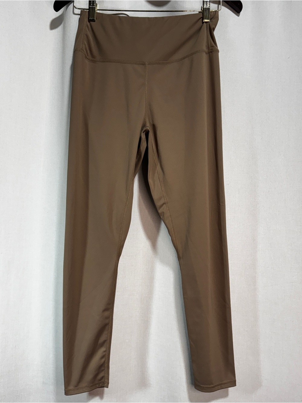 Women’s Taupe Solid Ankle Leggings 2XL Stretch Elastic Waist Poly/Spandex